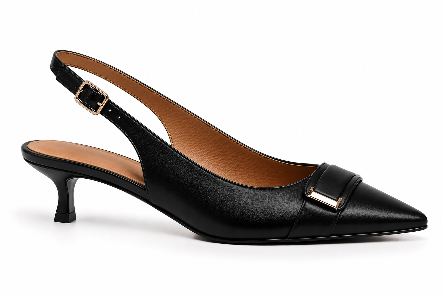 AMELIRA BLACK GOLD JULIE KITTEN HEEL