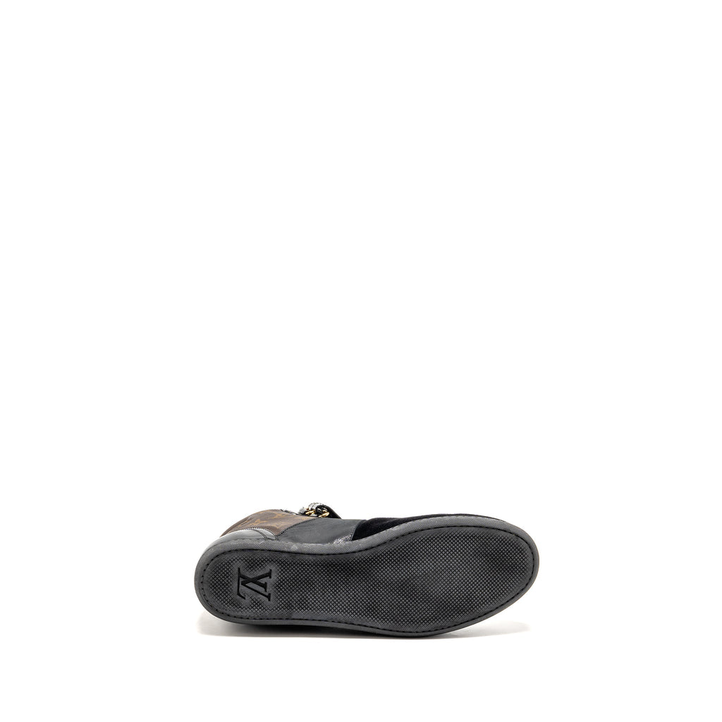 LOUIS VUITTON MOVE UP SNEAKERS MONOGRAM CANVAS/ SUEDE/ PATENT BLACK GHW