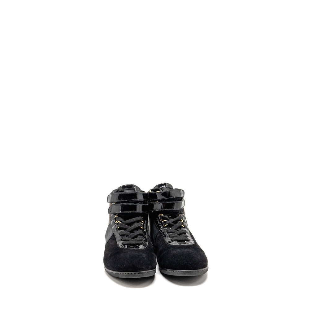 LOUIS VUITTON MOVE UP SNEAKERS MONOGRAM CANVAS/ SUEDE/ PATENT BLACK GHW