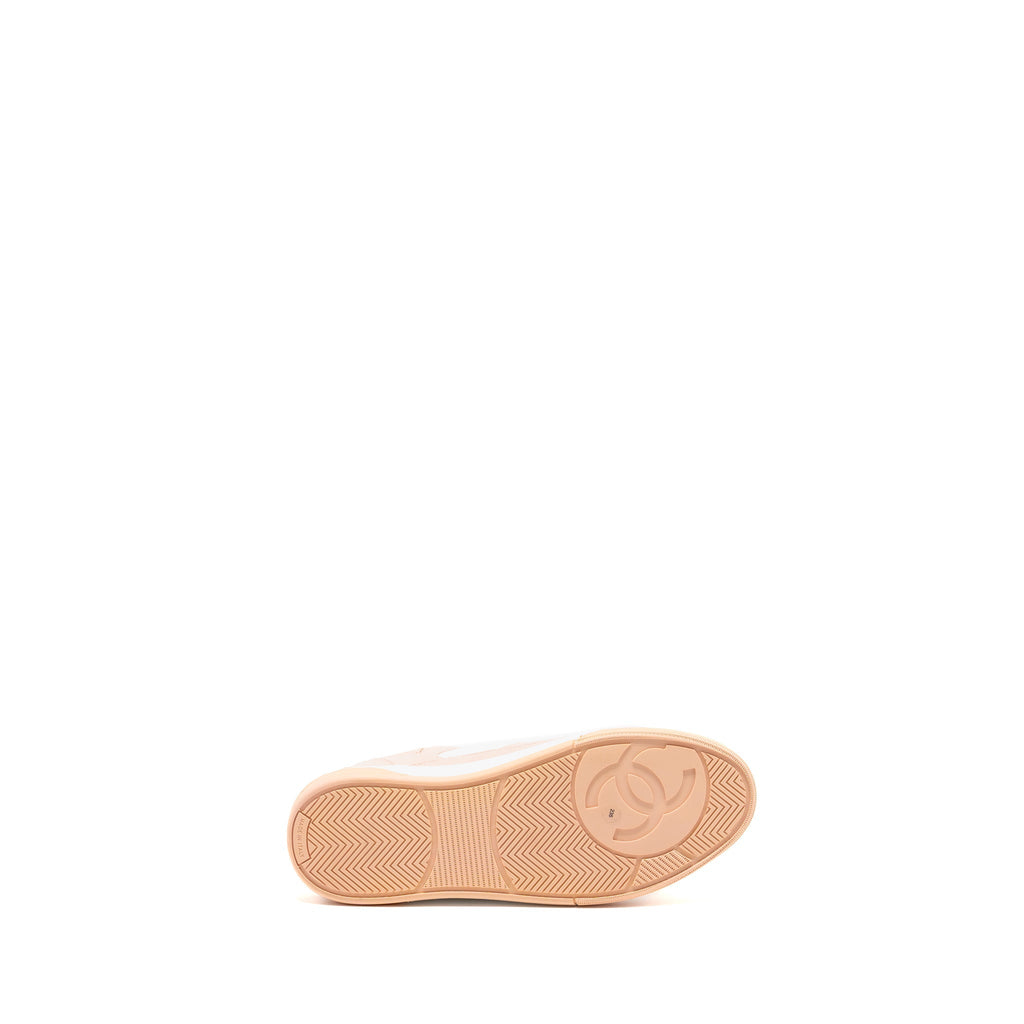 CHANEL CC LOGO SNEAKERS COTTON LIGHT PINK/WHITE