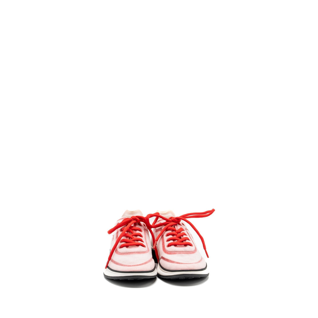 CHANEL CC LOGO SNEAKERS RED/ WHITE/ BLACK
