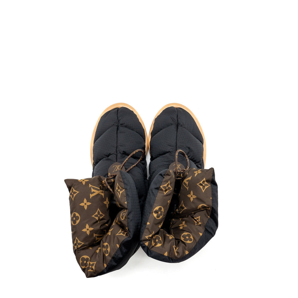 LOUIS VUITTON PILLOW COMFORT ANKLE BOOTS NYLON MONOGRAM/BLACK