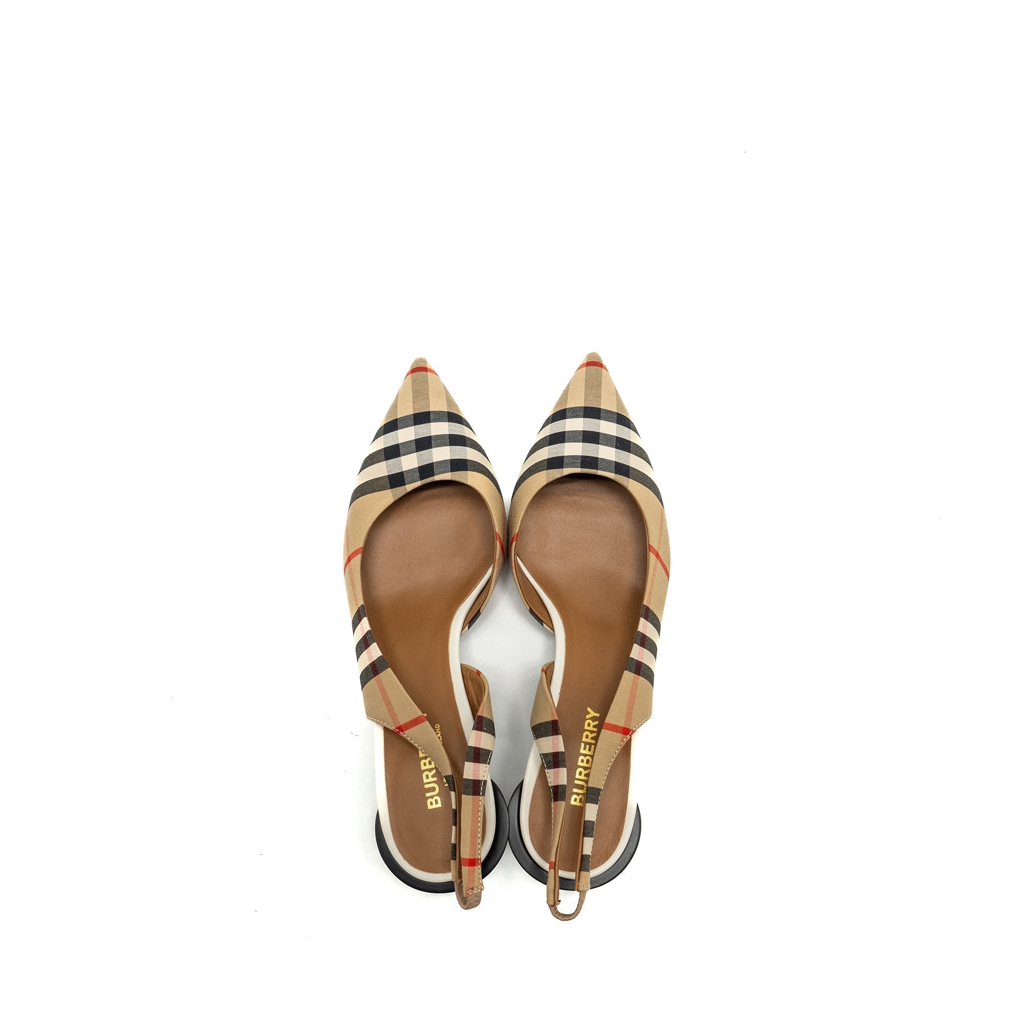 BURBERRY SLINGBACK PUMPS BROWN / MULTICOLOUR