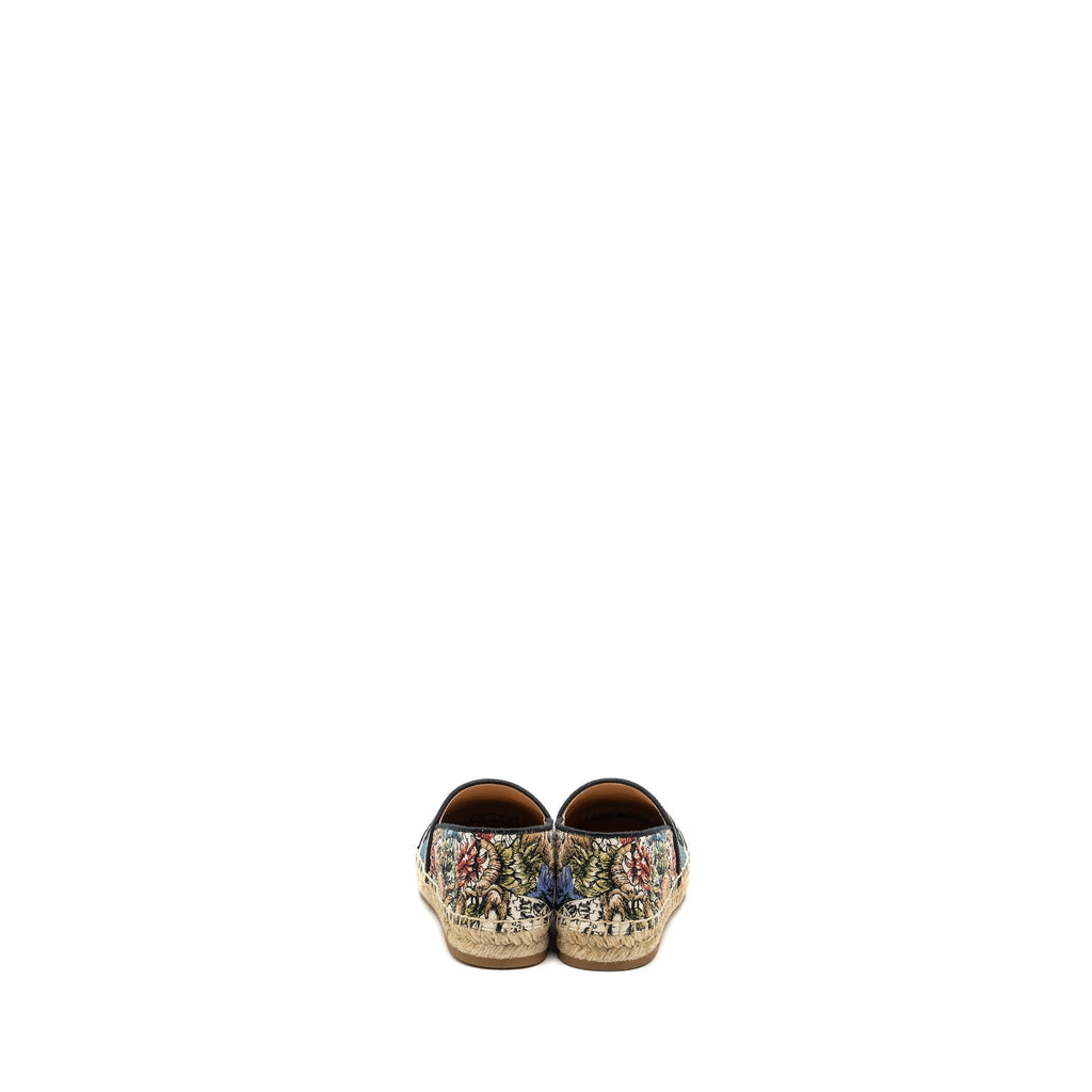 DIOR FLORA AND ANIMAL EMBROIDERED GRANVILLE ESPADRILLE FABRIC MULTICOLOUR
