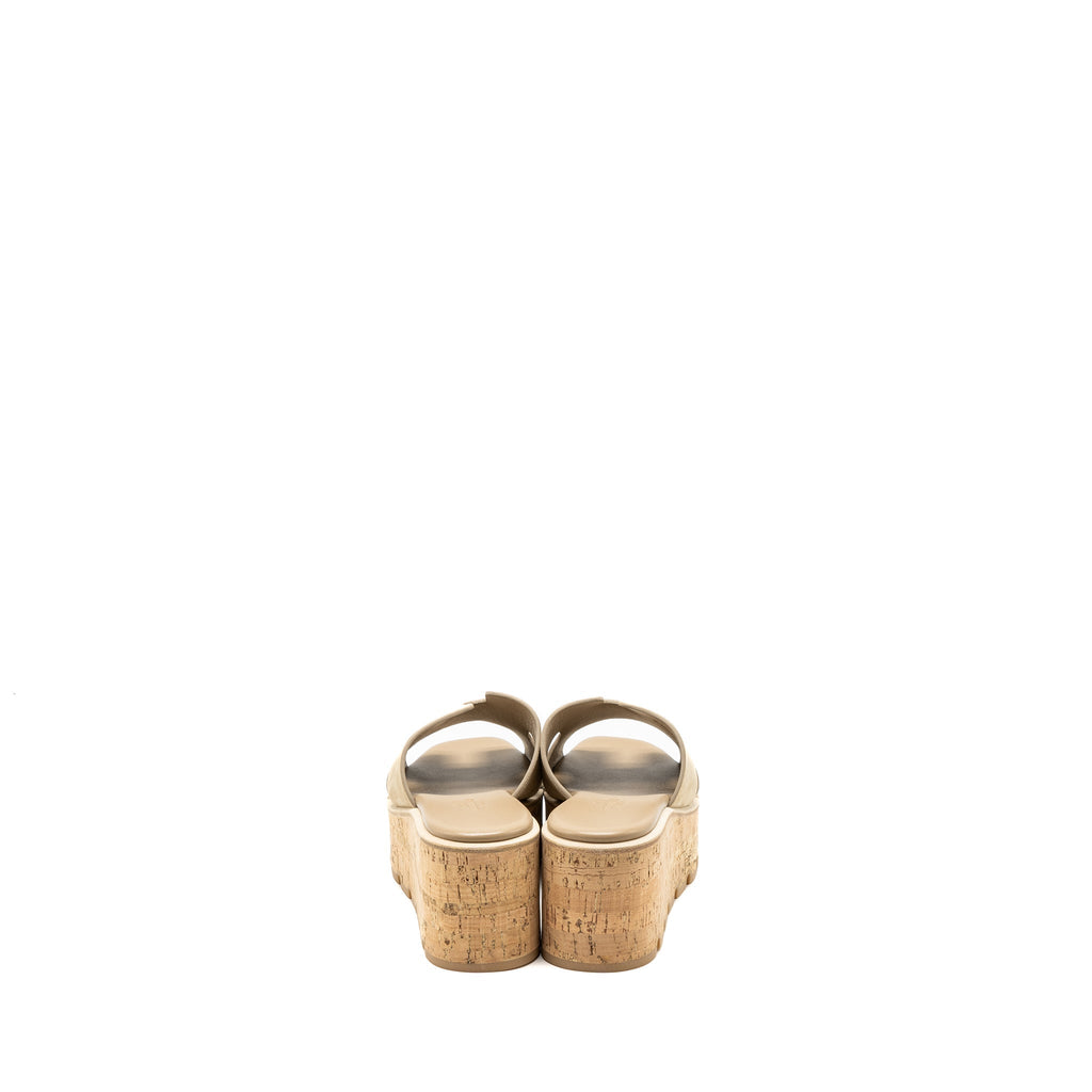 HERMES EZE SANDALS SUEDE/GOATSKIN BEIGE