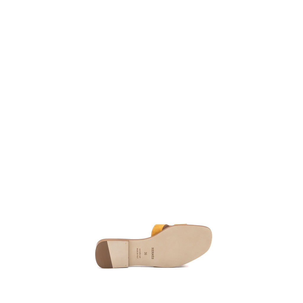 HERMES ORAN SANDALS CHÈVRE VELOURS NATURAL