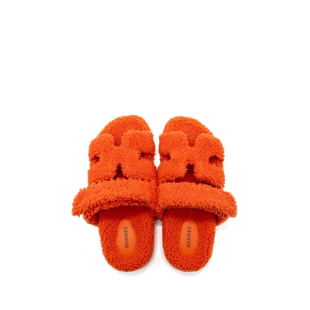 HERMES CHYPRE SANDAL LAINEE ORANGE