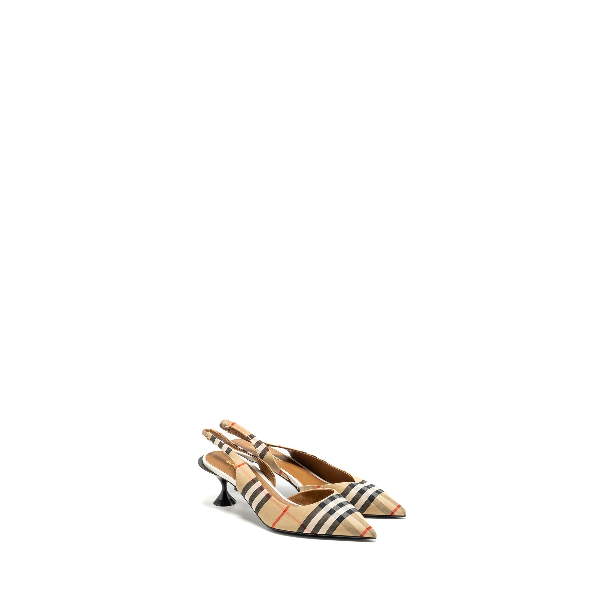 BURBERRY SLINGBACK PUMPS BROWN / MULTICOLOUR