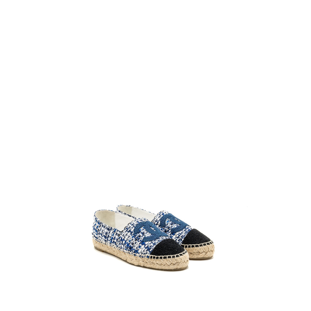 CHANEL ESPADRILLES TWEED/COTTON BLUE/MULTICOLOUR