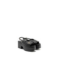 CHANEL 23A PLATFORM SANDALS/SLINGBACK QUILTED LAMBSKIN BLACK