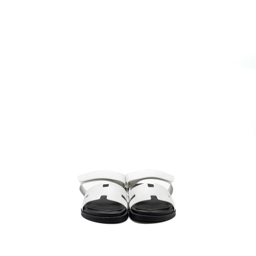 HERMES CHYPRE SANDALS EPSOM WHITE