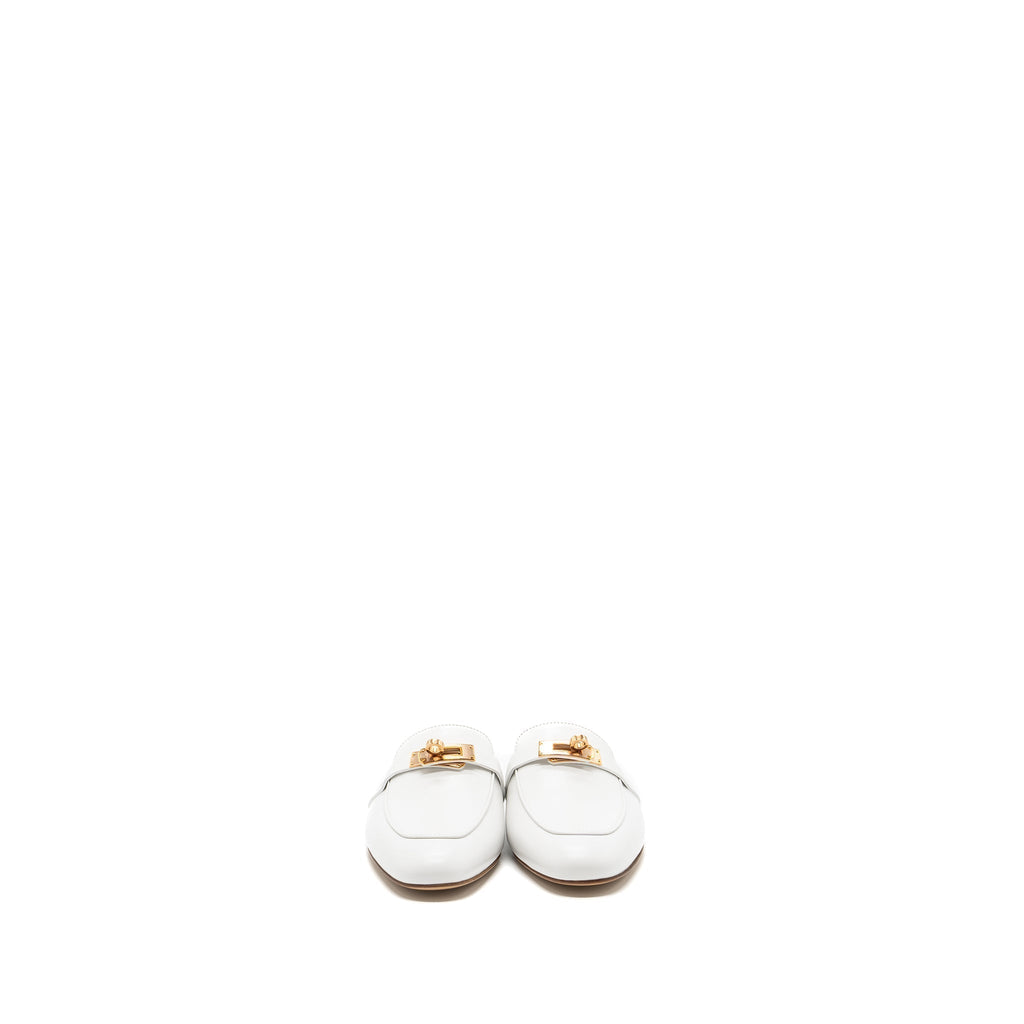HERMES OZ MULES WHITE RGHW
