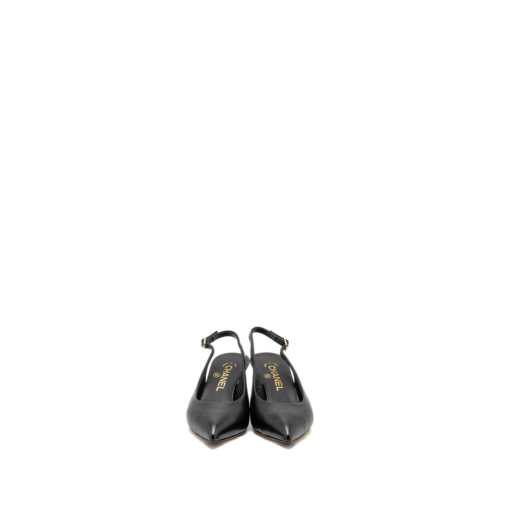 CHANEL PUMPS SLINGBACK LEATHER BLACK