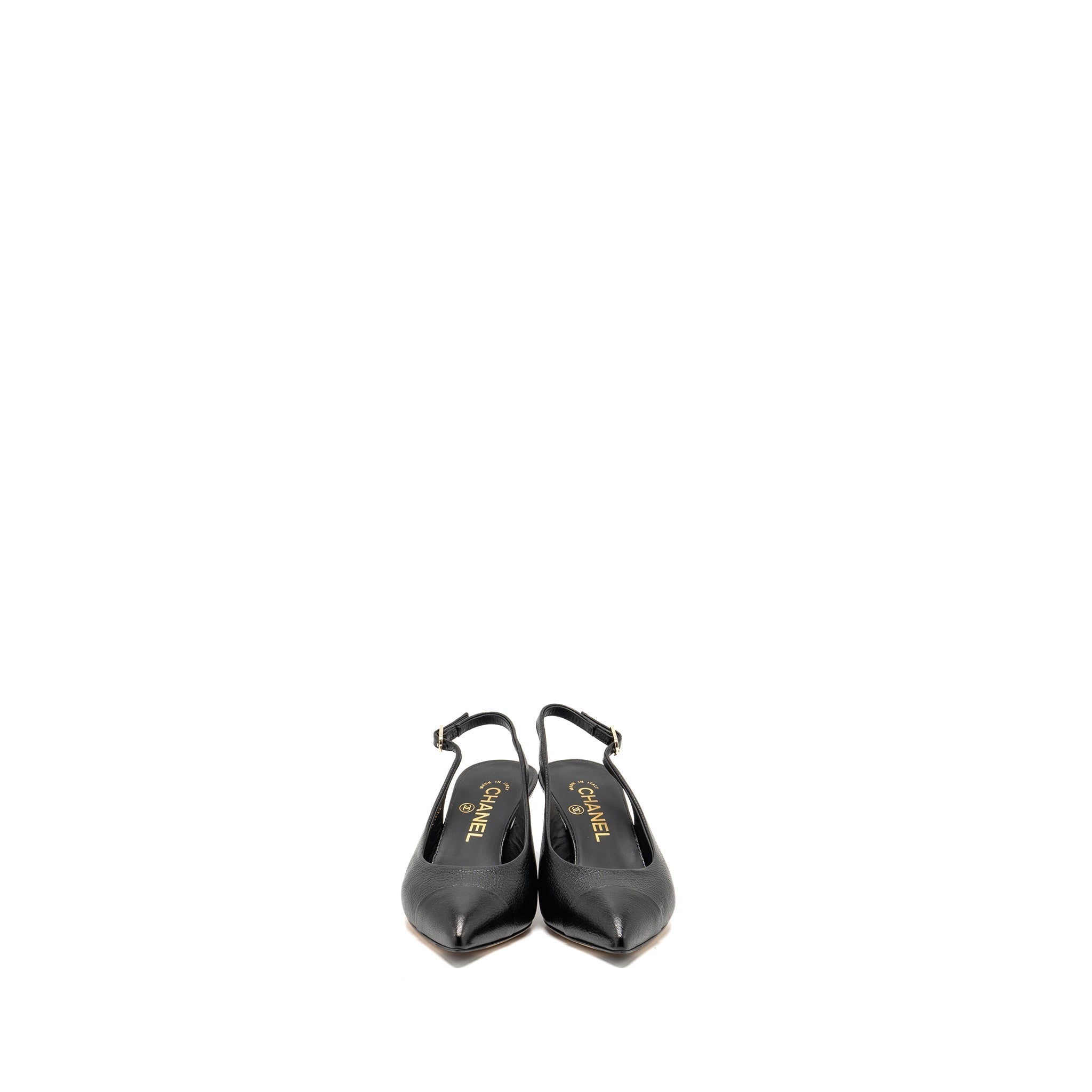 CHANEL PUMPS SLINGBACK LEATHER BLACK