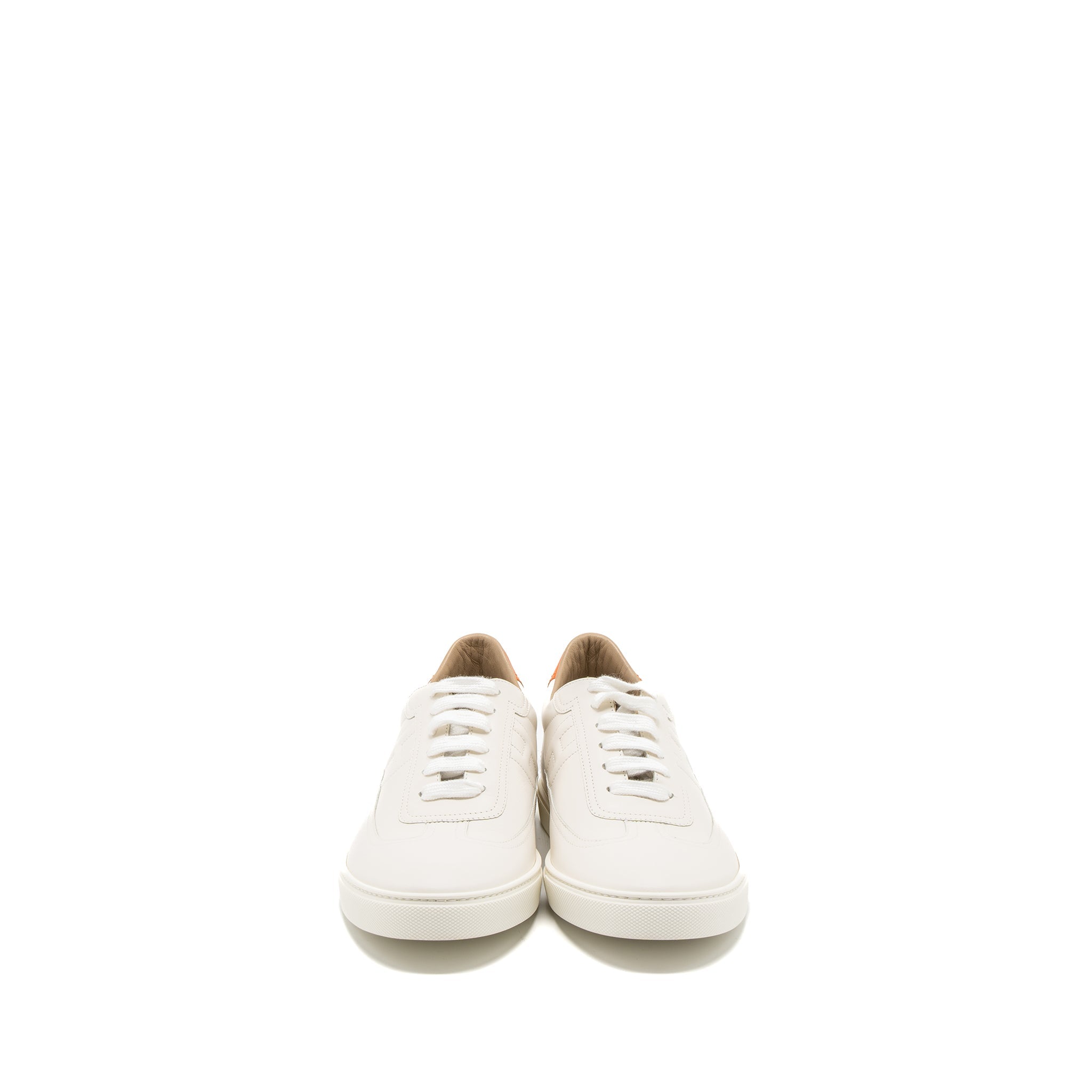 HERMES HOMME SNEAKER CALFSKIN WHITE / ORANGE