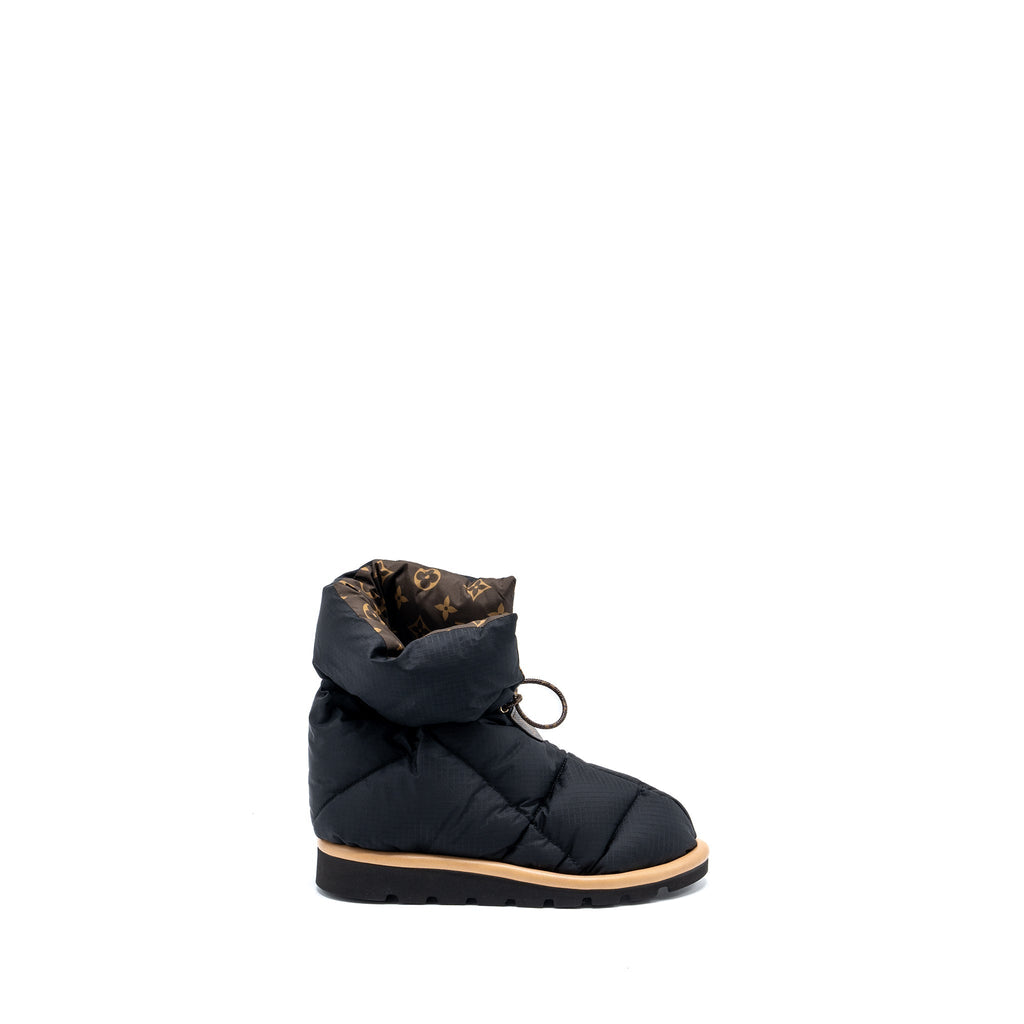LOUIS VUITTON PILLOW COMFORT ANKLE BOOTS NYLON MONOGRAM/BLACK
