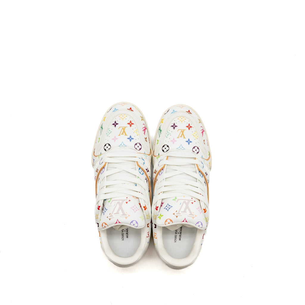 LOUIS VUITTON TAKASHI MURAKAMI LV TRAINER SNEAKER GRAINED CALFSKIN WHITE/MULTICOLOUR