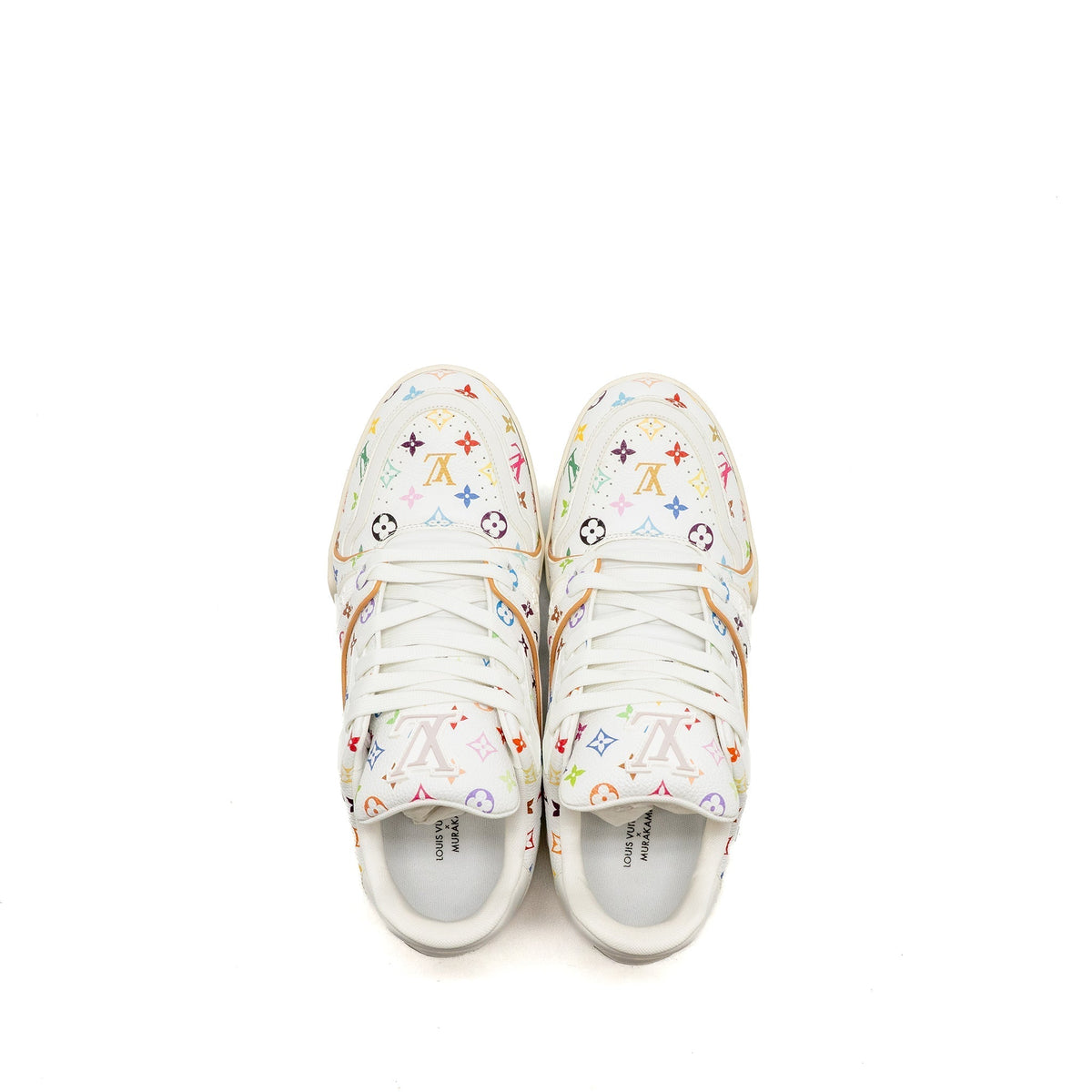 LOUIS VUITTON TAKASHI MURAKAMI LV TRAINER SNEAKER GRAINED CALFSKIN WHITE/MULTICOLOUR