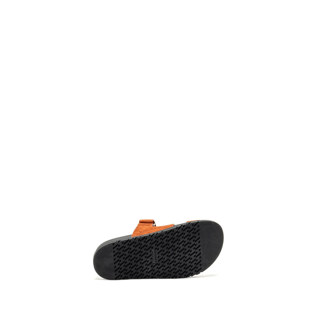 HERMES CHYPRE SANDALS SUEDE GOATSKIN ORANGE CANYON