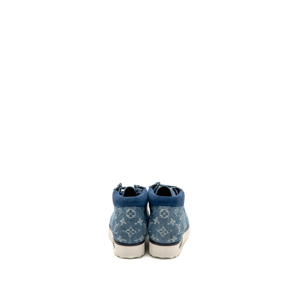 LOUIS VUITTON MODS ANKLE BOOTS DENIM BLUE/WHITE