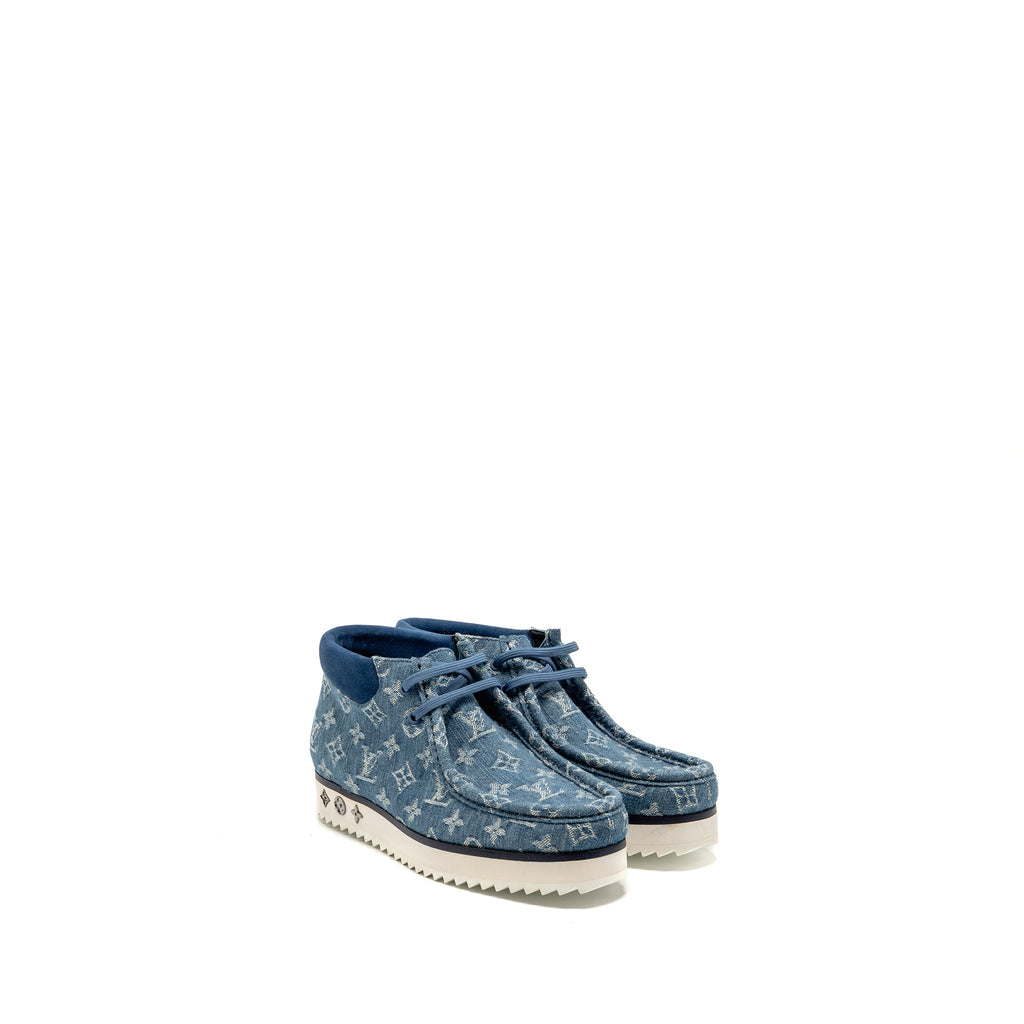 LOUIS VUITTON MODS ANKLE BOOTS DENIM BLUE/WHITE