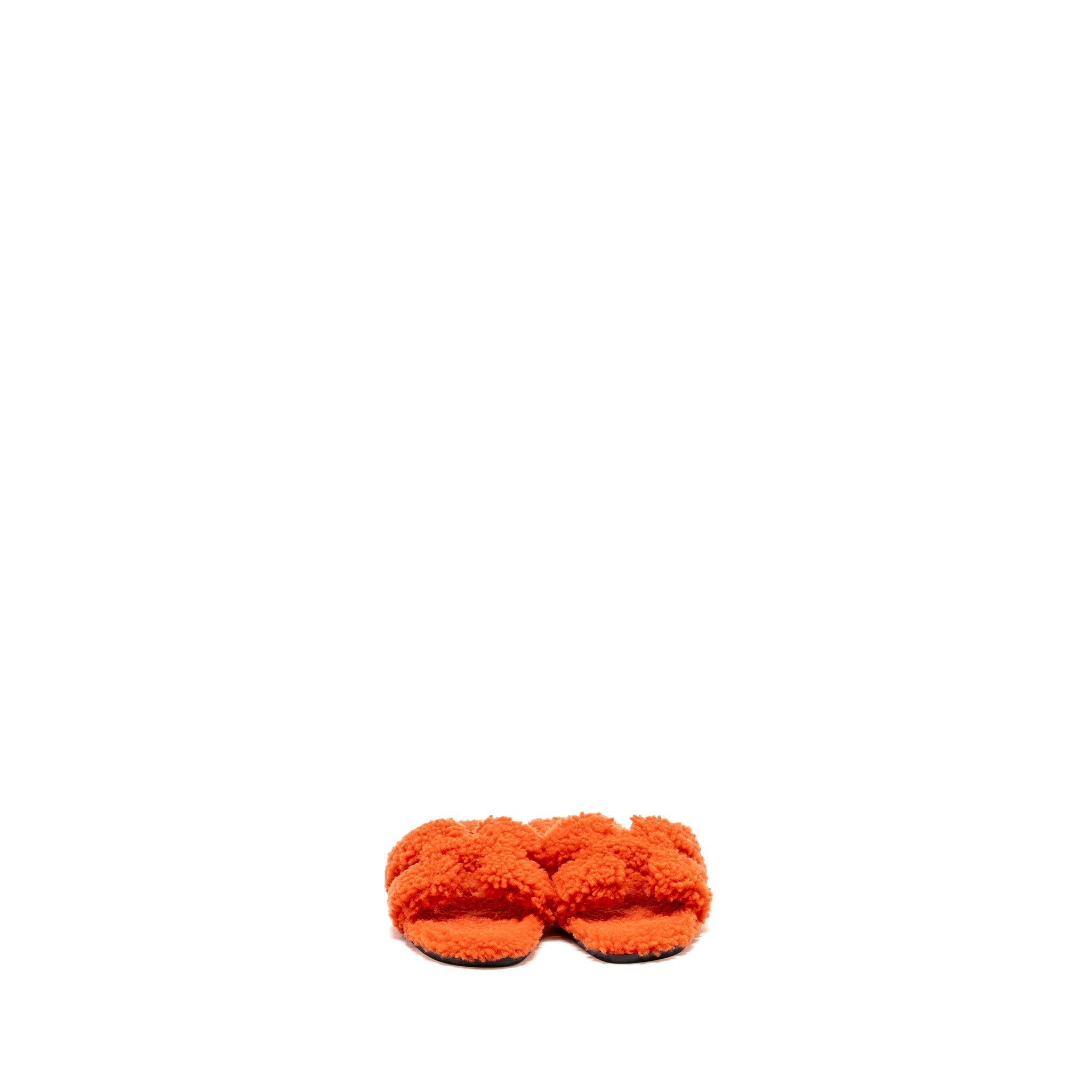 HERMES ORAN SANDALS SHEARLING ORANGE