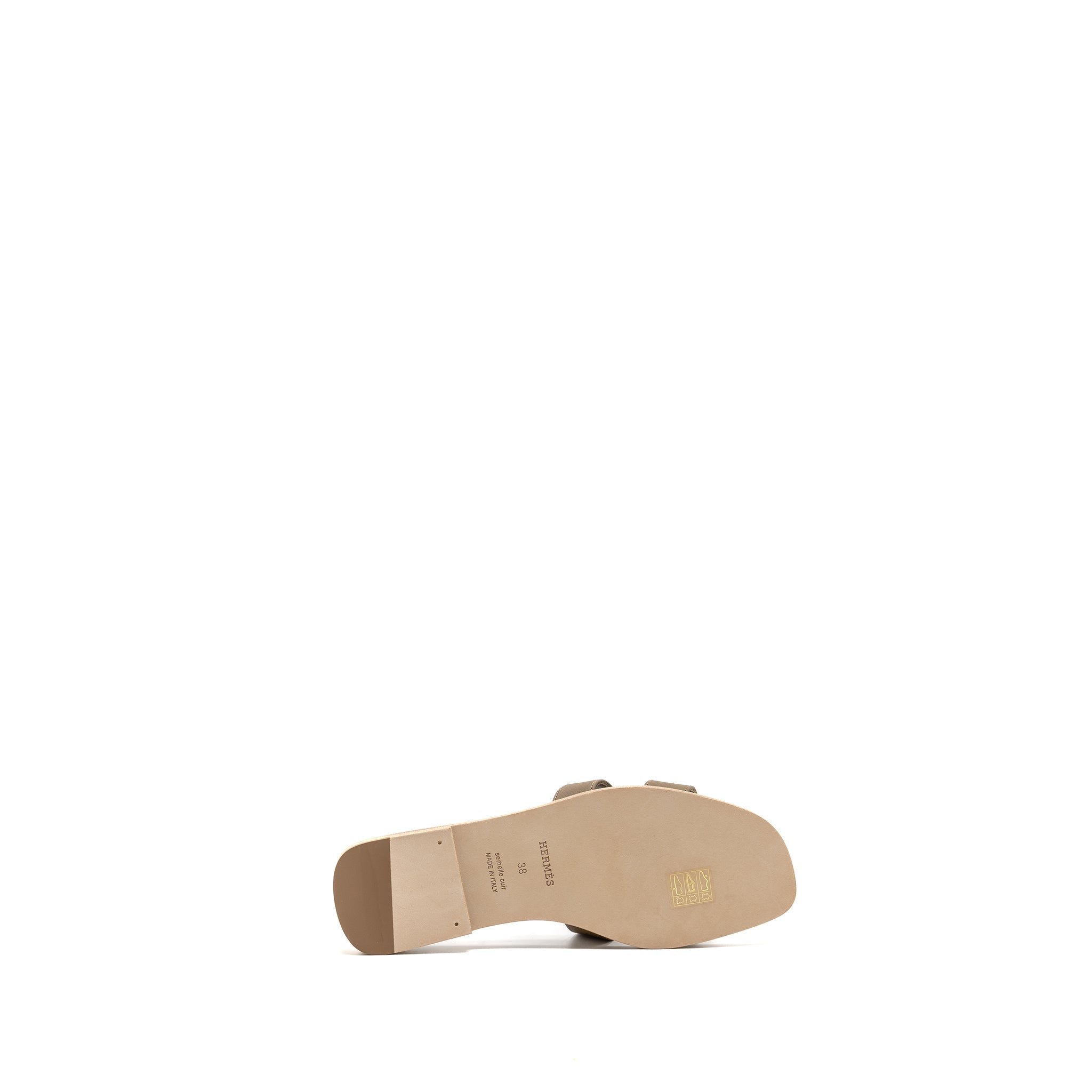 HERMES ORAN SANDALS EPSOM ETOUPE