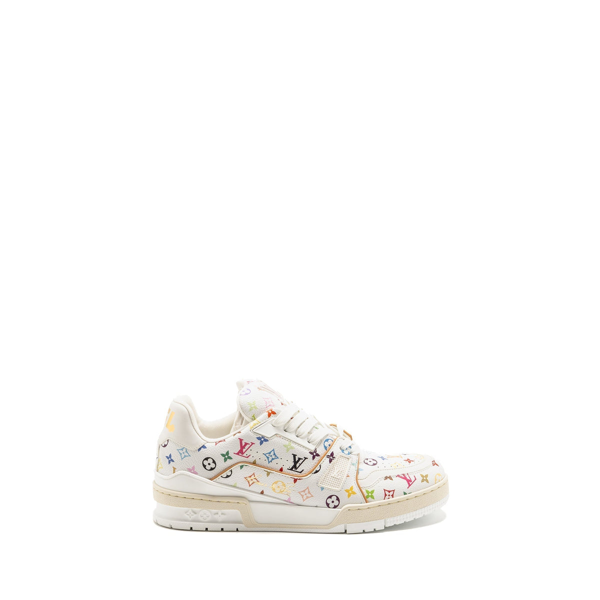 LOUIS VUITTON TAKASHI MURAKAMI LV TRAINER SNEAKER GRAINED CALFSKIN WHITE/MULTICOLOUR