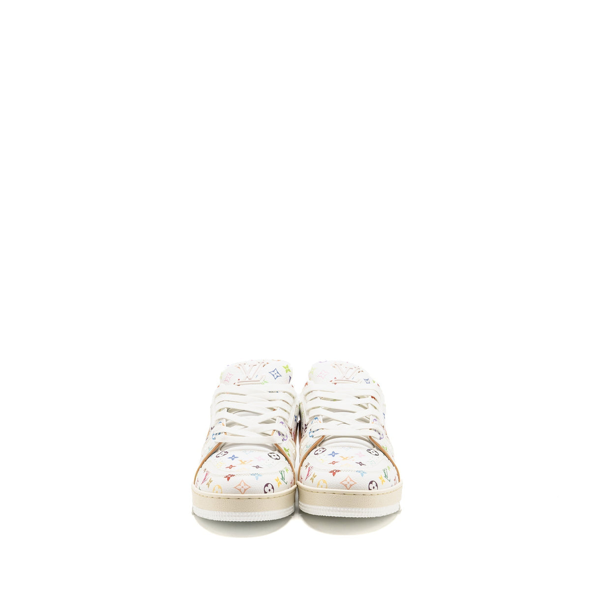 LOUIS VUITTON TAKASHI MURAKAMI LV TRAINER SNEAKER GRAINED CALFSKIN WHITE/MULTICOLOUR