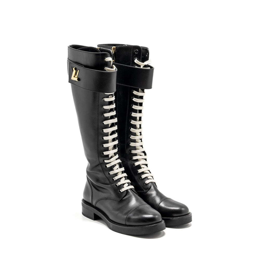 LOUIS VUITTON WONDERLAND RANGER FLAT TALL BOOTS GHW