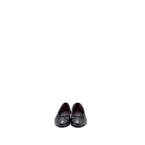CHANEL BALLERINA QUILTED FLAT SHOES CALFSKIN BLACK