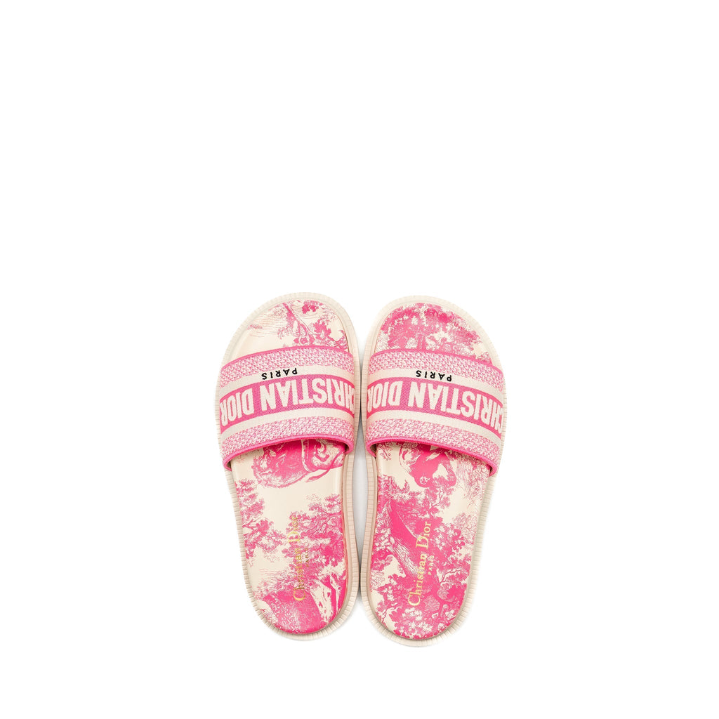 DIOR SANDALS EMBROIDERED COTTON/ RUBBER PINK