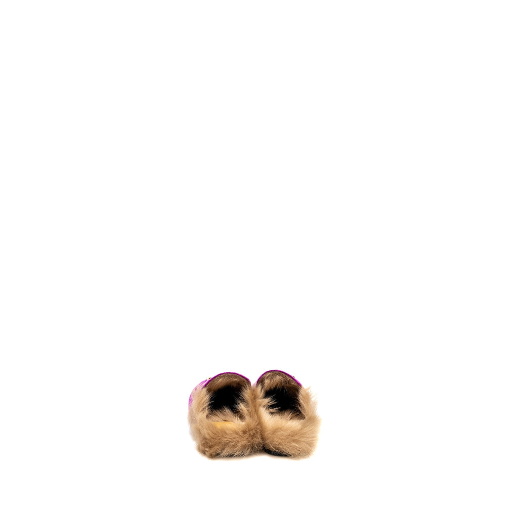 GUCCI HORSEBIT PRINCETOWN FUR SLIPPER VELVET PURPLE GHW