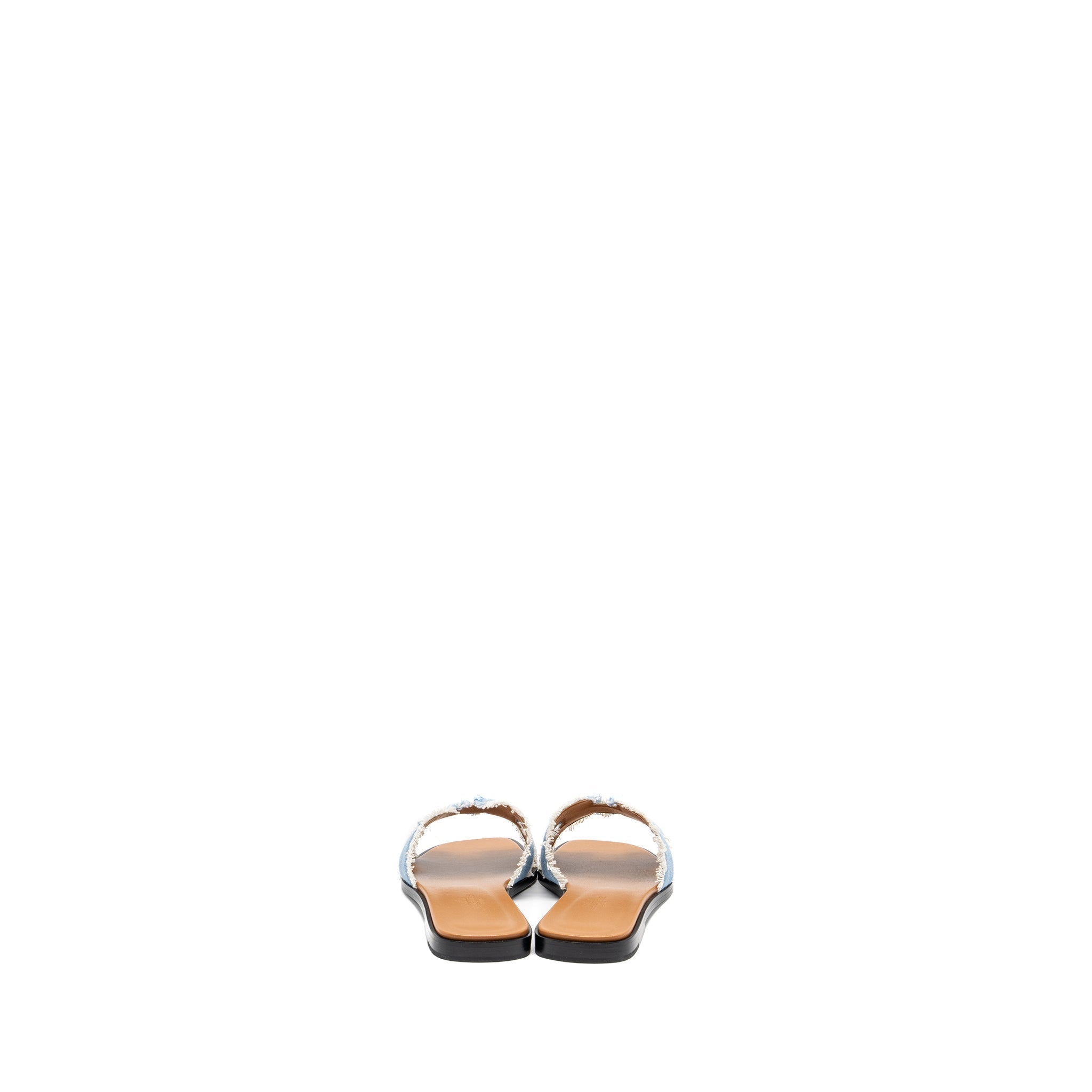 HERMES ORAN SANDALS TOILE DE COTTON BLUE CLAIR