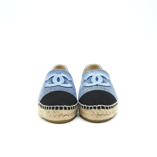 CHANEL ESPADRILLES IN DENIM AND BLACK