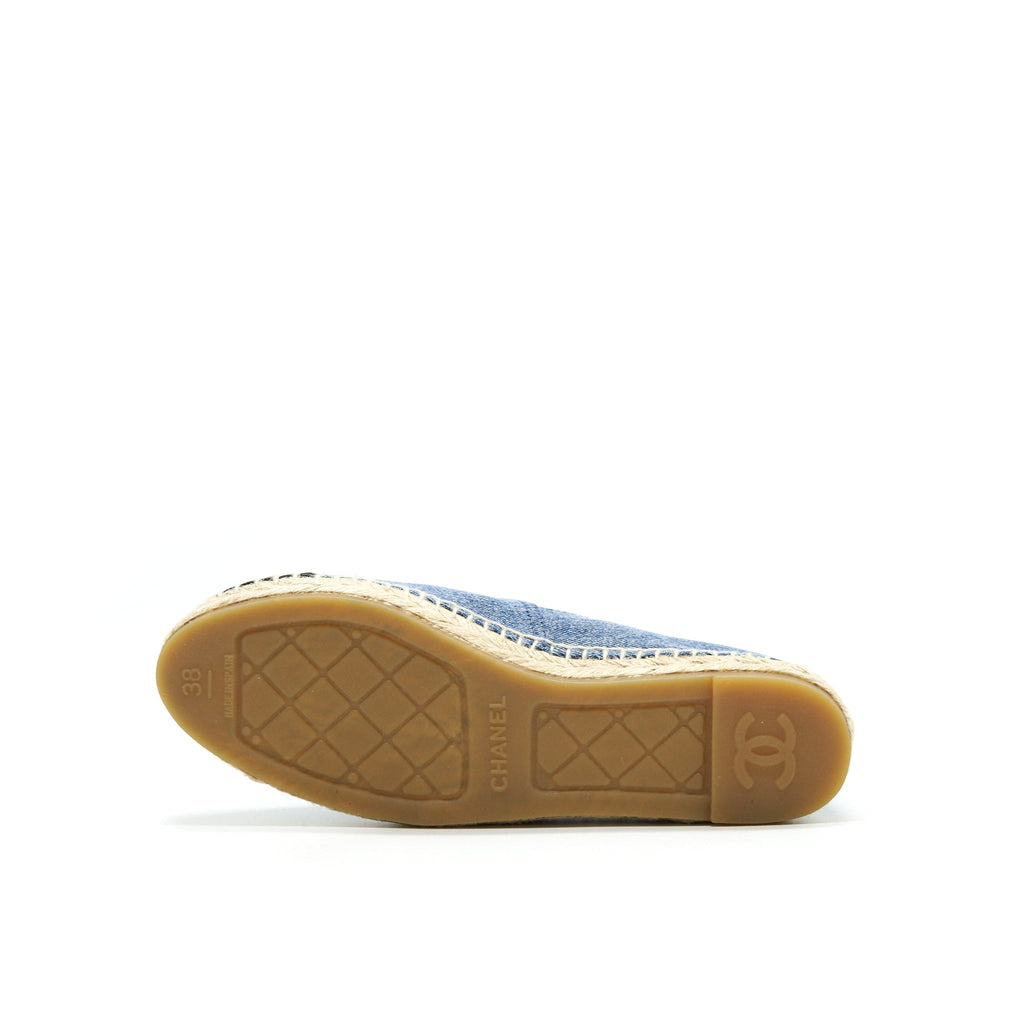 CHANEL ESPADRILLES IN DENIM AND BLACK