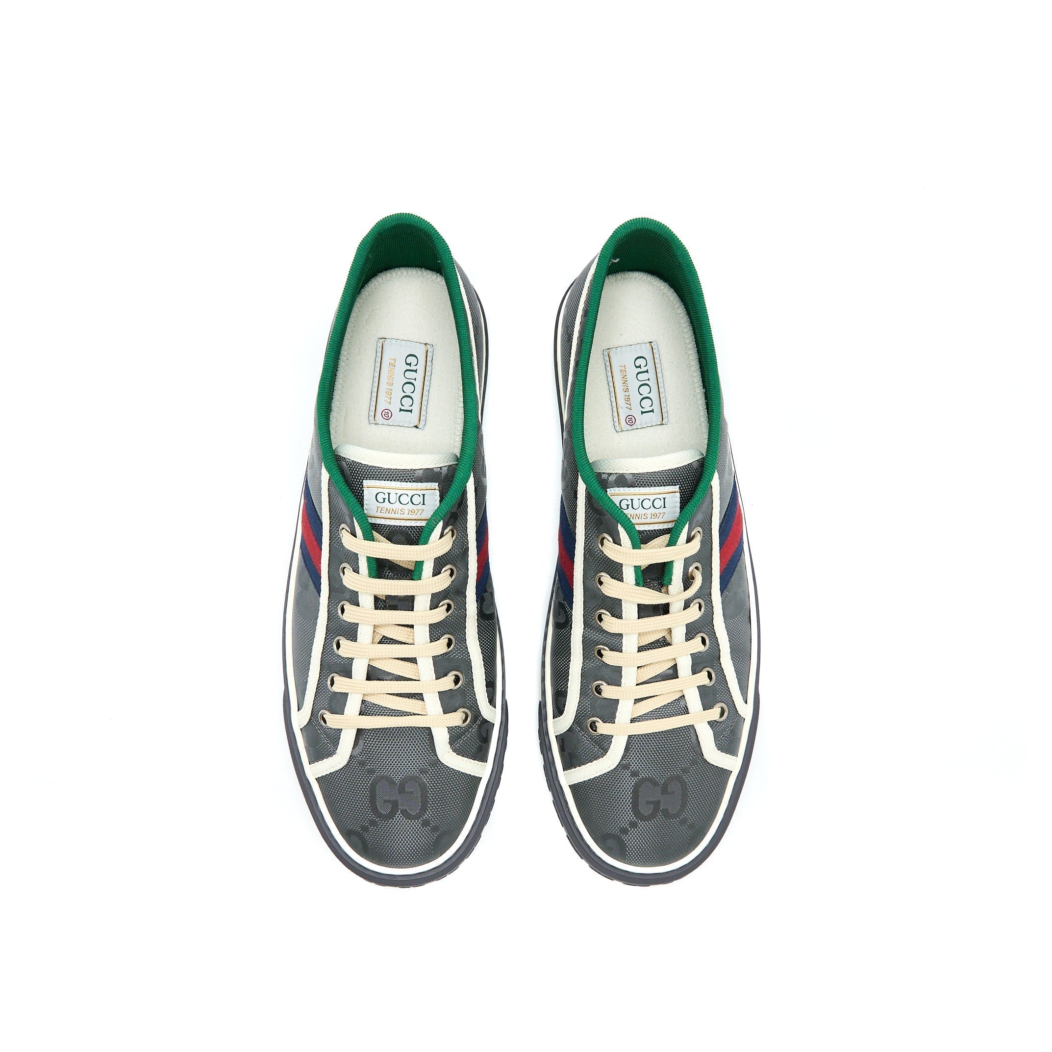 GUCCI MEN‘S SNEAKERS OFF THE GRID WEBBING-TRIMMED MONOGRAMMED ECONYL CANVAS