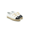 CHANEL WHITE & BLACK ESPADRILLES