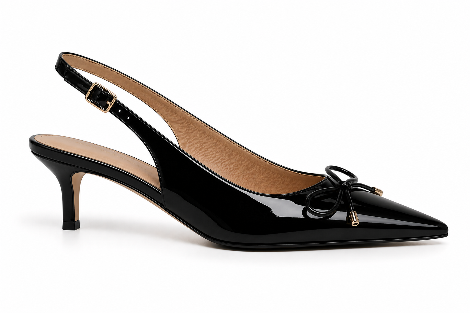 AMELIRA BLACK BOW ERIC KITTEN HEEL
