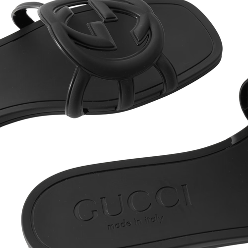 GUCCI RUBBER SLIDES BLACK