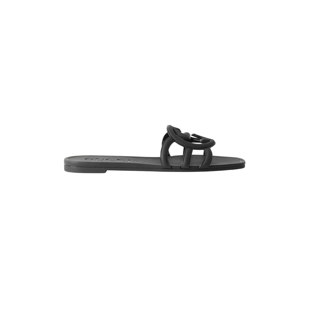 GUCCI RUBBER SLIDES BLACK