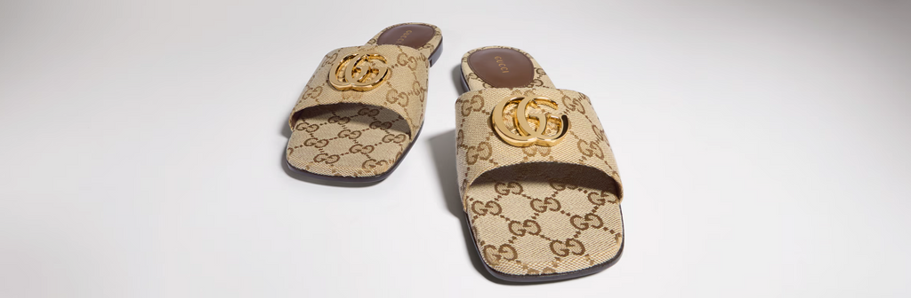 GUCCI SLIDE SANDAL WITH DOUBLE G