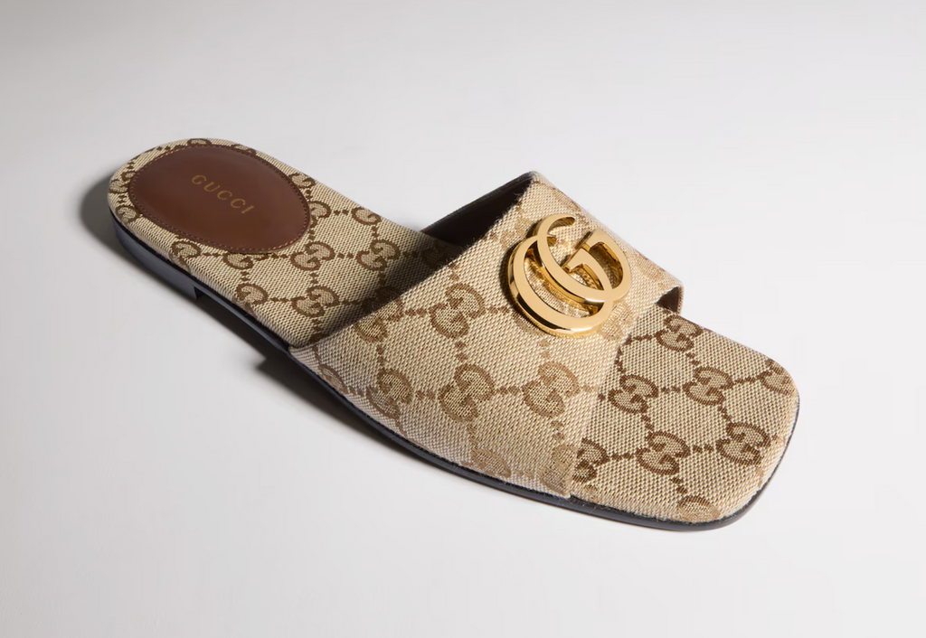 GUCCI SLIDE SANDAL WITH DOUBLE G