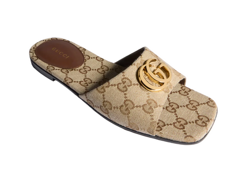 GUCCI SLIDE SANDAL WITH DOUBLE G