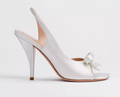 DIOR BOW HEELED SLINGBACK SANDAL WHITE
