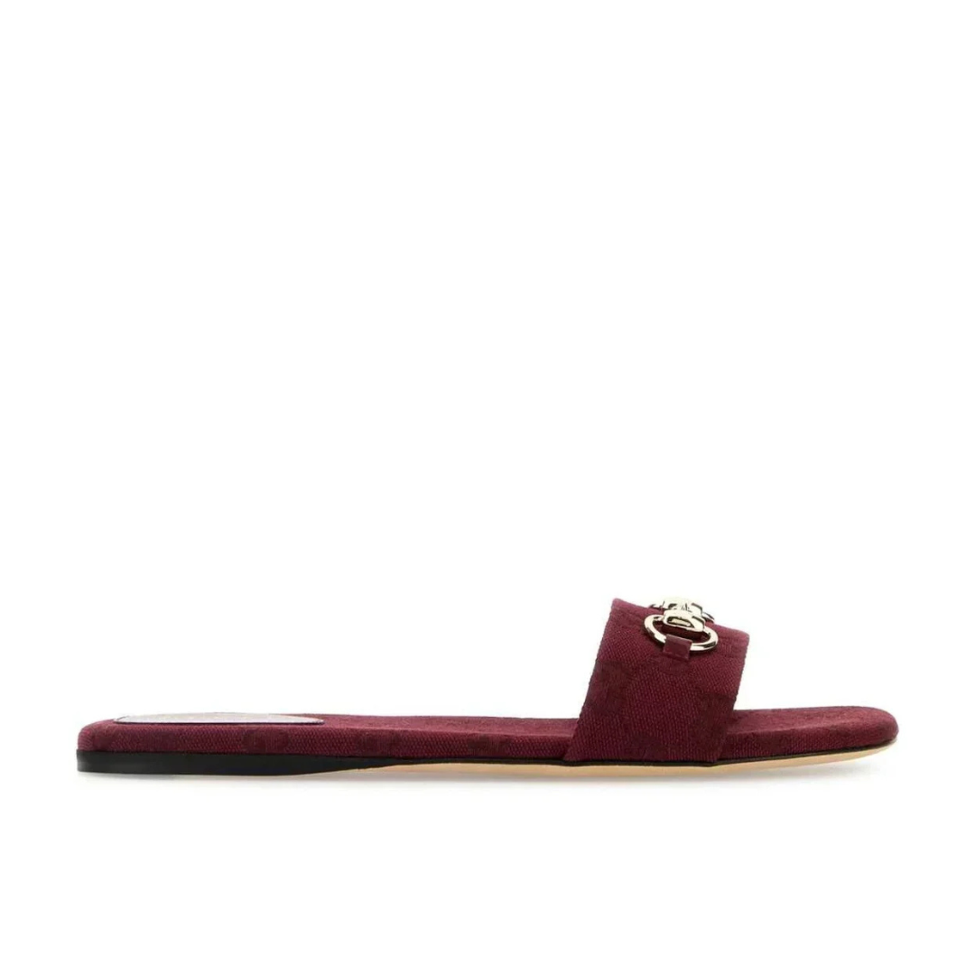 GUCCI SLIDE SANDAL WITH HORSEBIT RED