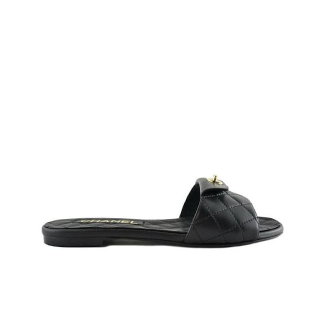 CHANEL CC QUILTED MULE SANDAL