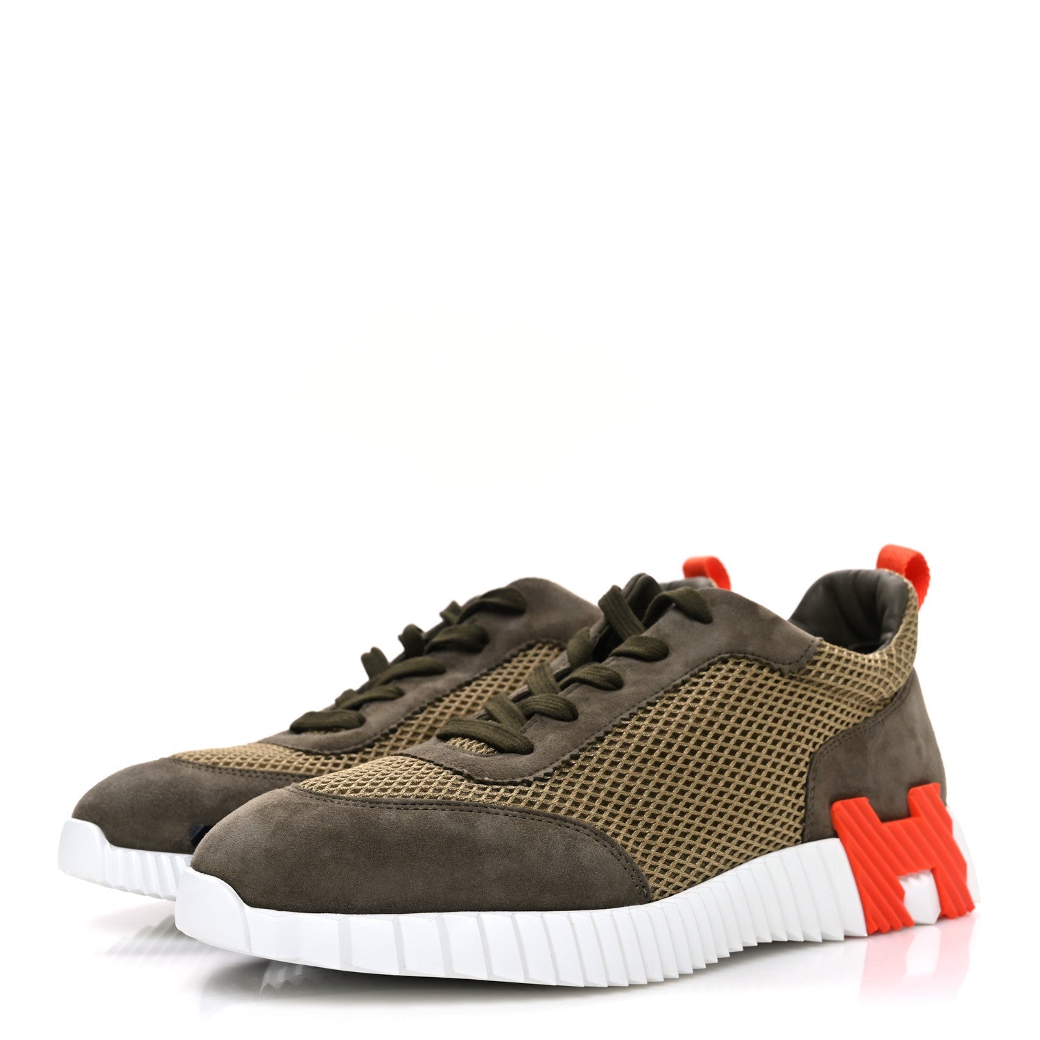 AIR MESH SUEDE GOATSKIN MENS BOUNCING SNEAKERS VERT TOUNDRA