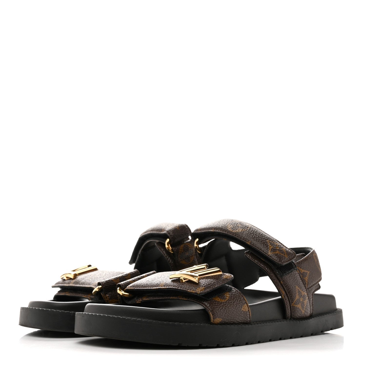 MONOGRAM LV SUNSET COMFORT FLAT SANDALS CACAO BROWN