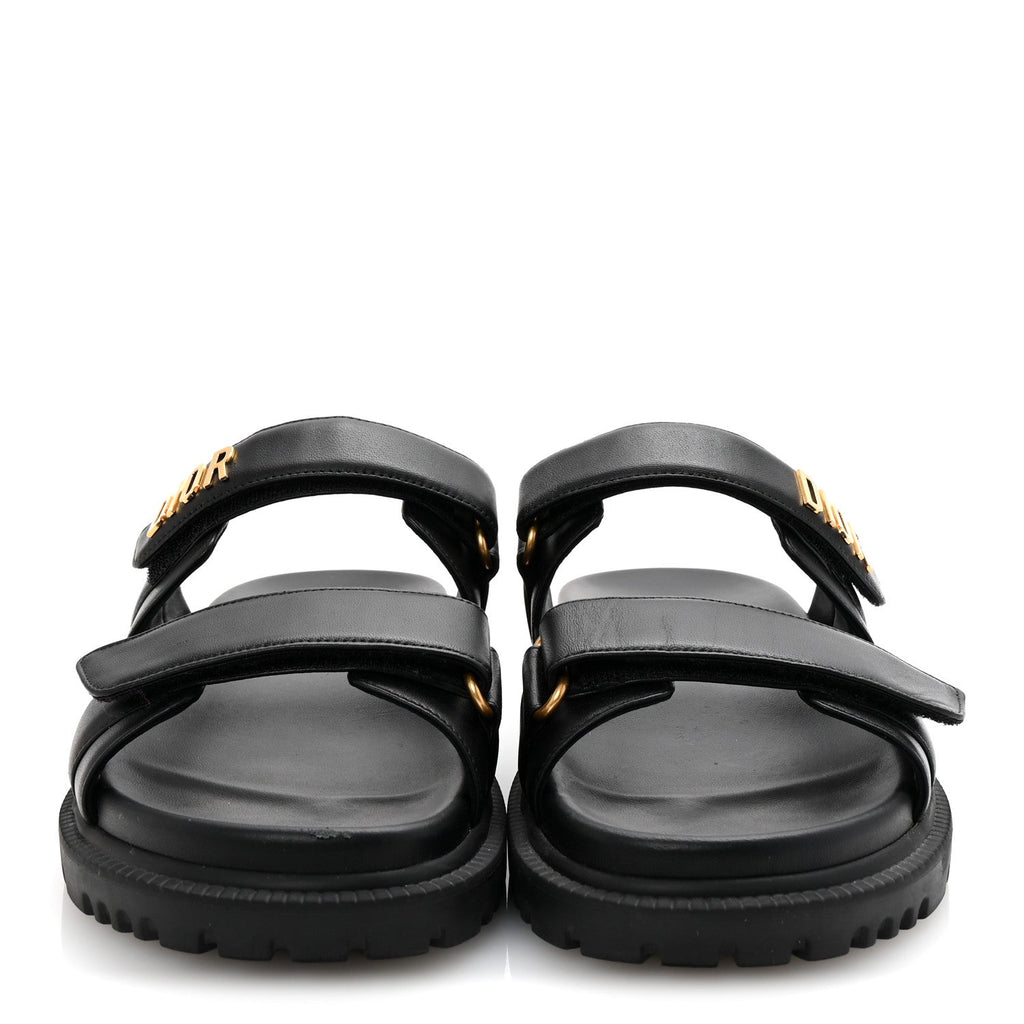 LAMBSKIN DIORACT 10MM SLIDE SANDALS BLACK